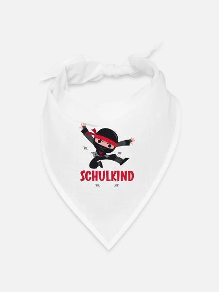Schulkind 2021 1. Klasse Einschulung Ninja Ninjas - Bandana Dreieckstuch - Weiß