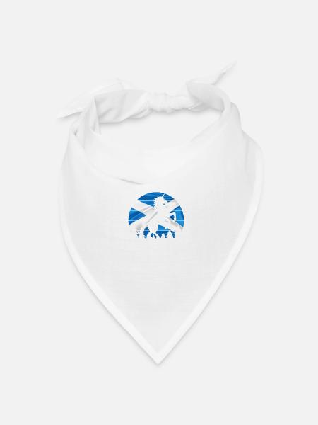Schottisches Einhorn Schottland für immer - Bandana Dreieckstuch - Weiß