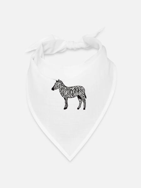 Zebrastreifen Tierisches Zebra - Bandana Dreieckstuch - Weiß