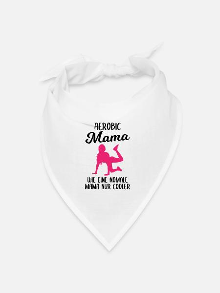 Aerobic Mama Fitness Gymnastik Geschenk Damen - Bandana Dreieckstuch - Weiß