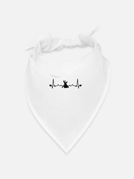 Heartbeat ECG Standard tanzen Tanzpaar Slow Fox - Bandana Dreieckstuch - Weiß