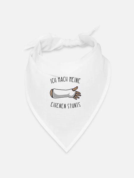 Gipsarm Genesungswünsche Armbruch Arm gebrochen - Bandana Dreieckstuch - Weiß