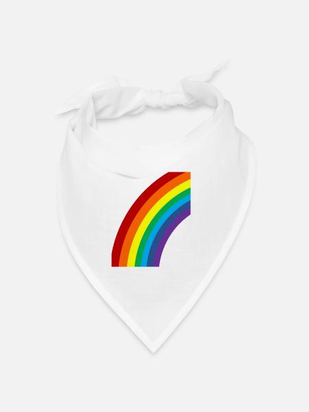 Regenbogen Lgbt - Bandana Dreieckstuch - Weiß