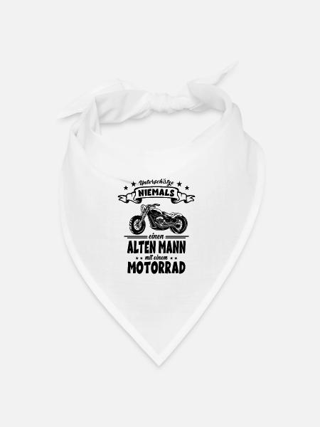 Alter Mann auf einem Motorrad - Motorbike - Bandana Dreieckstuch - Weiß