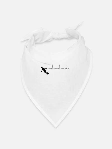 Herzschlag Wakeboard Wakeboarder Wasser Ski Surfbr - Bandana Dreieckstuch - Weiß