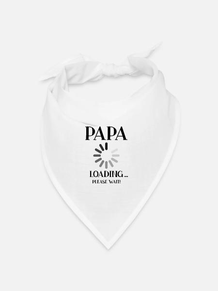 Papa Loading ... Schwangerschaft - Bandana Dreieckstuch - Weiß