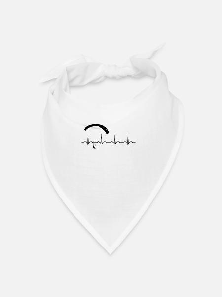 Gleitschirm Herzschlag Paragliding Paragleiter - Bandana Dreieckstuch - Weiß