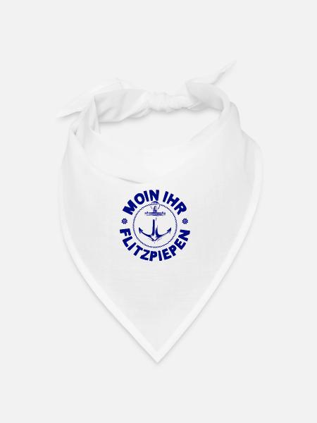 Moin Ihr Flitzpiepen Typisch Plattdeutsch Anker - Bandana Dreieckstuch - Weiß