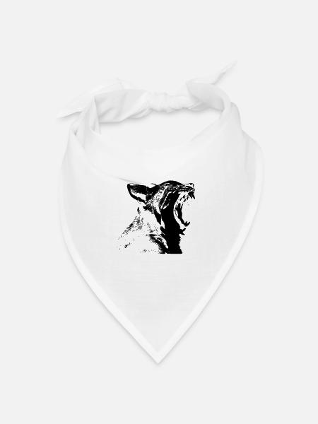 Luchs Motiv Wildkatze Luchsmotiv Katze - Bandana Dreieckstuch - Weiß