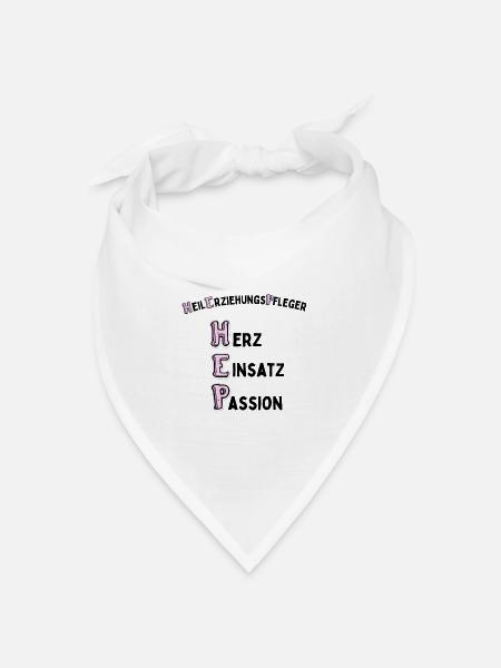 Heilerziehungspfleger mit Hetz Einsatz und Passion - Bandana Dreieckstuch - Weiß