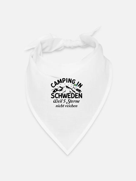 Camping Schweden - Bandana Dreieckstuch - Weiß