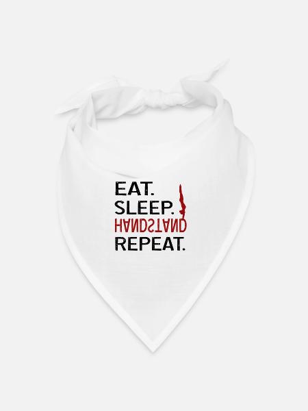 Eat sleep Handstand - Bandana Dreieckstuch - Weiß