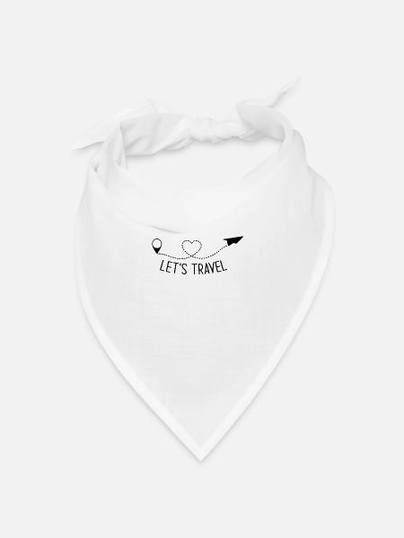 Let's Travel - Standpunkt Herz Flugzeug Reisen - Bandana Dreieckstuch - Weiß