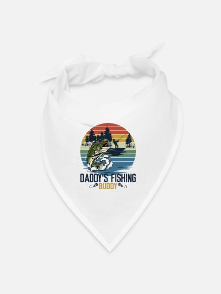 Daddy and Daddy's Fishing Buddy - Bandana Dreieckstuch - Weiß