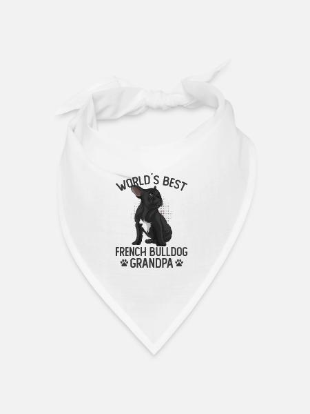 Französische Bulldogge - Bandana Dreieckstuch - Weiß