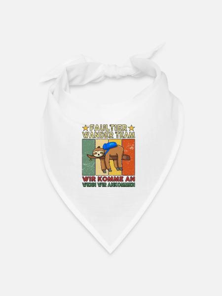Sloth Hiking Team - Bandana Dreieckstuch - Weiß