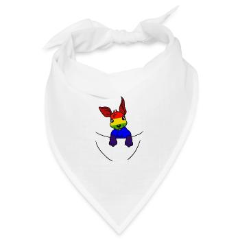 Koala LGBT Regenbogenfahne Gay Pride Gay - Bandana Dreieckstuch - Weiß - Vorne