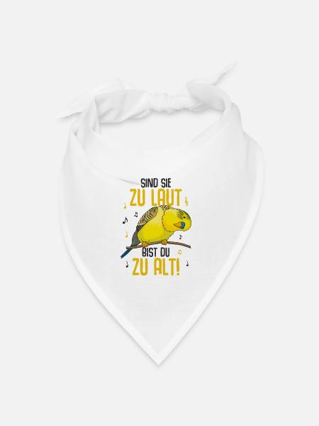 Wellensittich - Bandana Dreieckstuch - Weiß