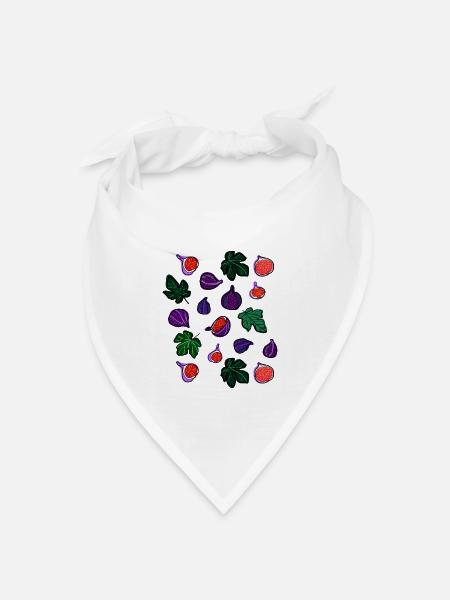 Feigen Früchte Muster1 - Bandana Dreieckstuch - Weiß