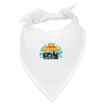 Lustige Camping RV Ich bin sexy und ich tow It Caravan Car - Bandana Dreieckstuch - Weiß - Vorne