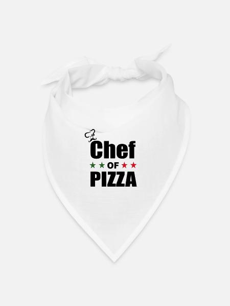 Chef Of Pizza - Italien Pizzeria Pizza Chefkoch - Bandana Dreieckstuch - Weiß