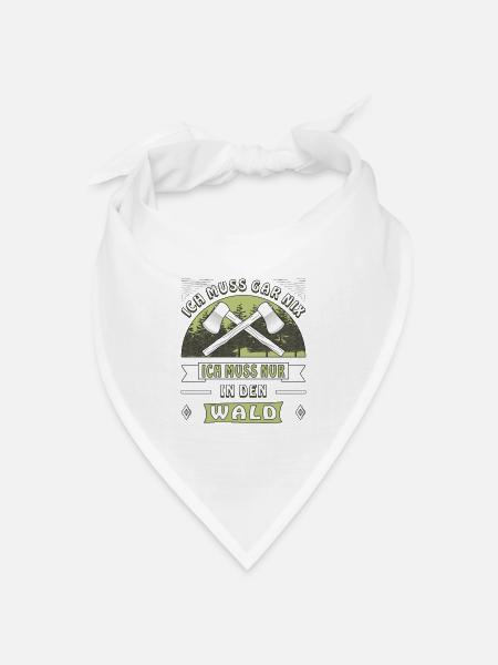ICH MUSS NUR IN DEN WALD - Bandana Dreieckstuch - Weiß