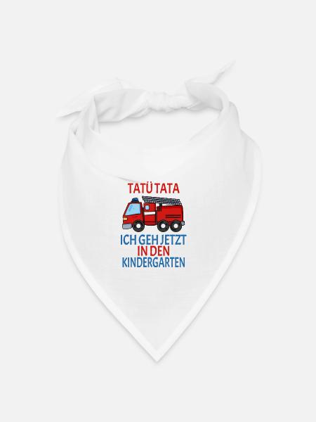 Kindergarten Feuerwehr Geschenk - Bandana Dreieckstuch - Weiß