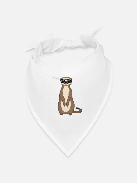 Erdmännchen Lustig Geschenk Damen Herren Kinder - Bandana Dreieckstuch - Weiß