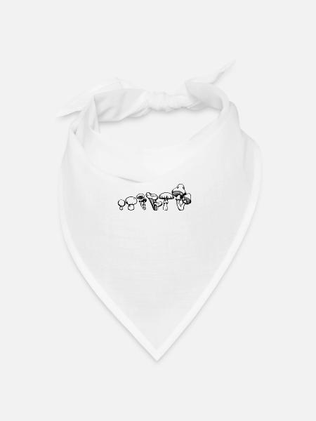 Pilzsammler Pilz Evolution Wald Pilze Sammeln - Bandana Dreieckstuch - Weiß