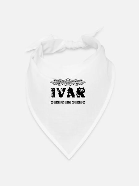 IVAR Jungen Name personalisiertes - Bandana Dreieckstuch - Weiß