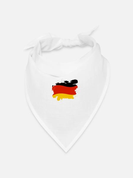 Deutsche Flagge Fahne Fußball Germany - Bandana Dreieckstuch - Weiß