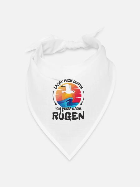 Lasst mich durch nach Rügen Möwe Sonne Strand - Bandana Dreieckstuch - Weiß