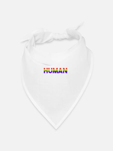 HUMAN LGBT Flag Gay Pride Month Transgender Rainbo - Bandana Dreieckstuch - Weiß