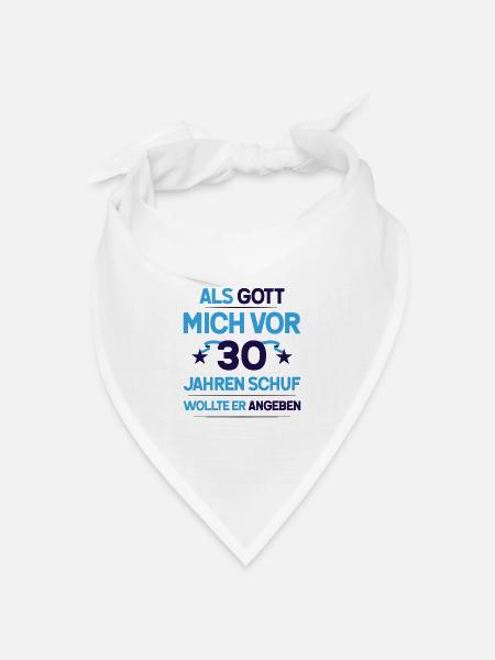 30. Geburtstag Junge Mädchen Geschenk lustig - Bandana Dreieckstuch - Weiß