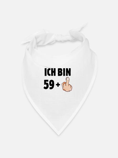 Ich bin 59 plus eins - Bandana Dreieckstuch - Weiß