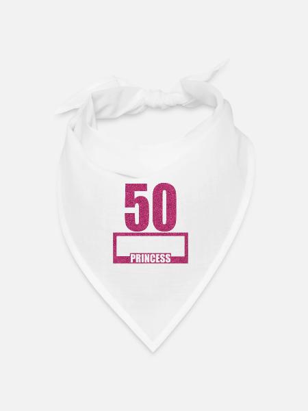 50. Geburtstag 50 Jahre 50er Birthday Princess - Bandana Dreieckstuch - Weiß