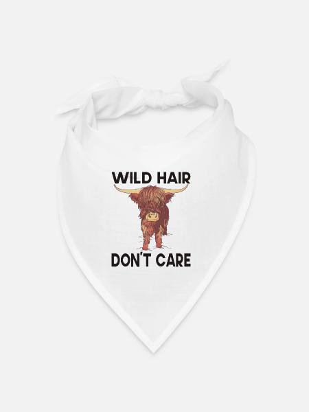 Schottisches Hochlandrind Highland Cow - Bandana Dreieckstuch - Weiß