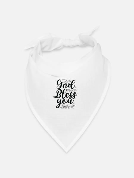 Christliches Geschenk Gott segne Dich Christliche Geschenke - Bandana Dreieckstuch - Weiß