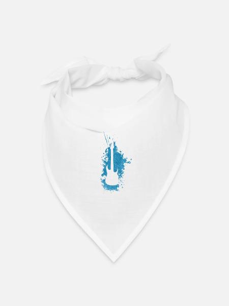 Gitarre Musik - Bandana Dreieckstuch - Weiß