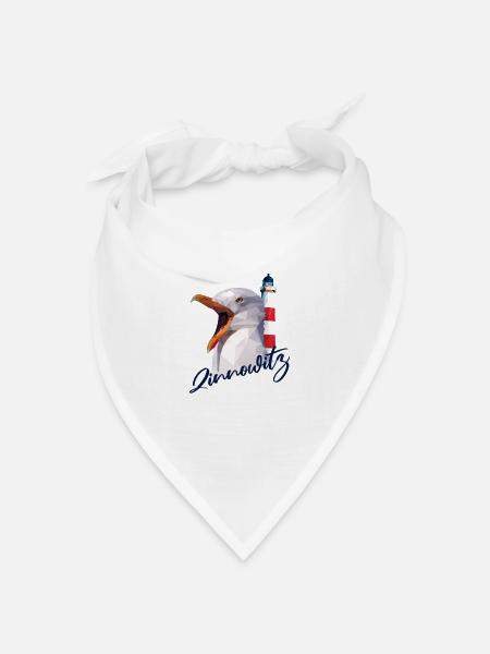Zinnowitz Insel Usedom Ostsee Strand Souvenir - Bandana Dreieckstuch - Weiß