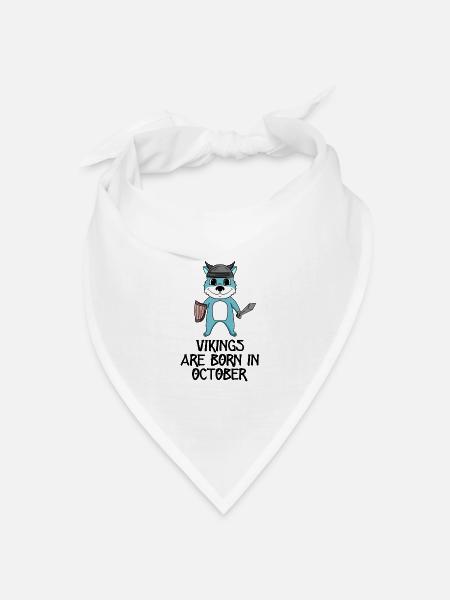 Geburtsmonat Monat Oktober Geschenk - Bandana Dreieckstuch - Weiß