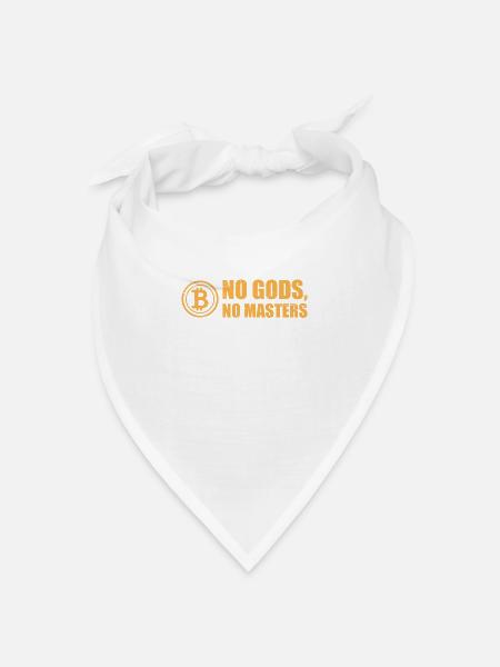 Bitcoin: No Gods, No Masters - Bandana Dreieckstuch - Weiß