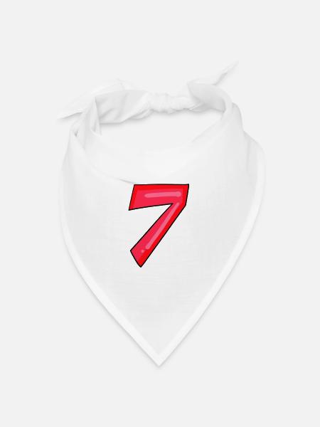 7 rot - Bandana Dreieckstuch - Weiß