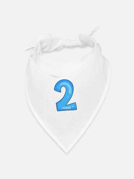 2 blau - Bandana Dreieckstuch - Weiß