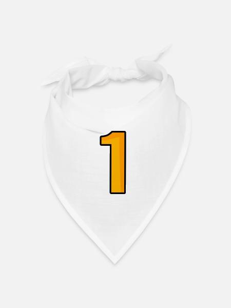 Nummer 1 - Bandana Dreieckstuch - Weiß