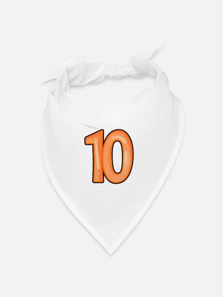 Nummer 10 - Bandana Dreieckstuch - Weiß