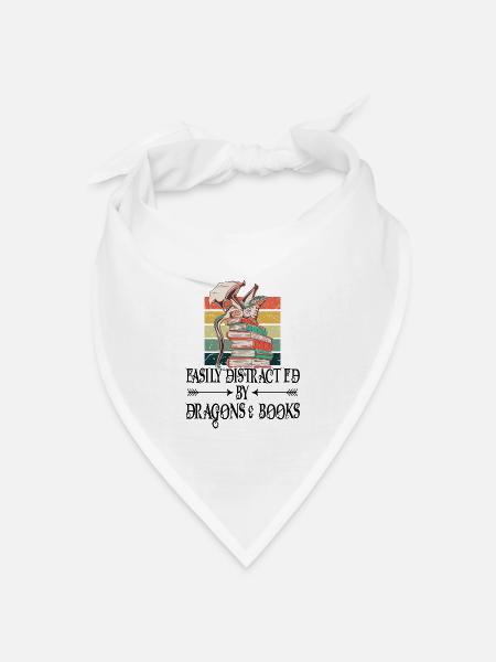 Dragons Bücher Drachen Lesen - Bandana Dreieckstuch - Weiß