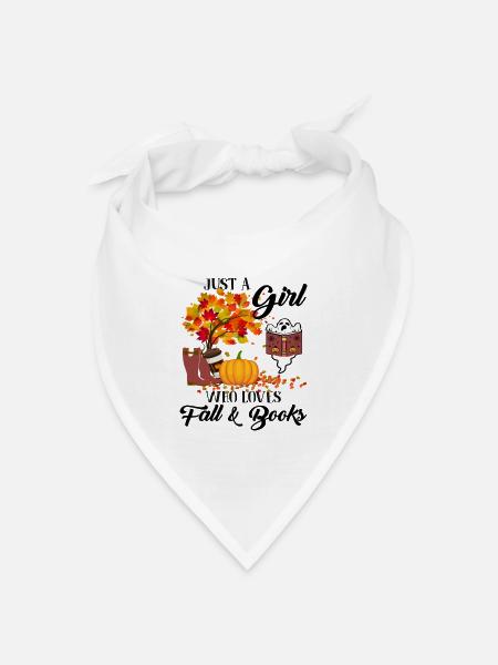 Halloween Just a girl who loves fall and books - Bandana Dreieckstuch - Weiß