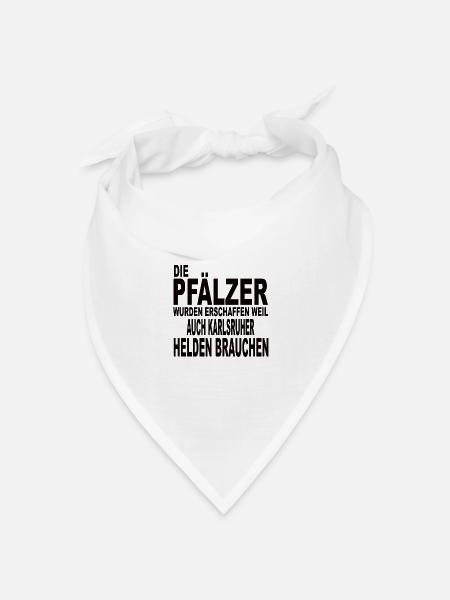Pfälzer und Karlsruher - Bandana Dreieckstuch - Weiß