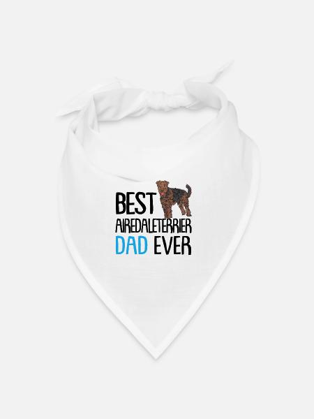Airedale Terrier - Bandana Dreieckstuch - Weiß